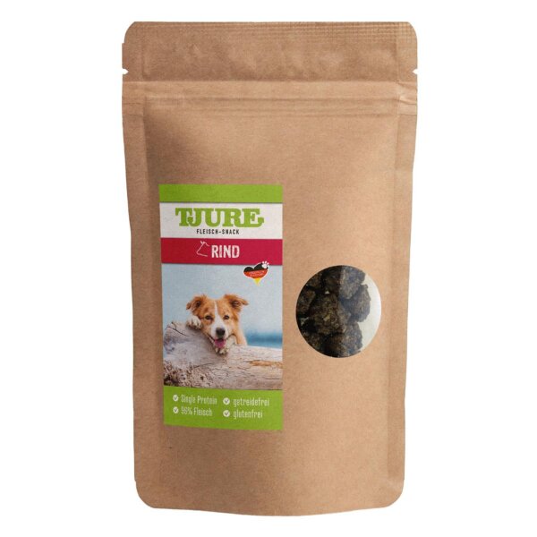 Tjure Hund - Snack Rind 150 g | für ein unkompliziertes Belohnungserlebnis |
