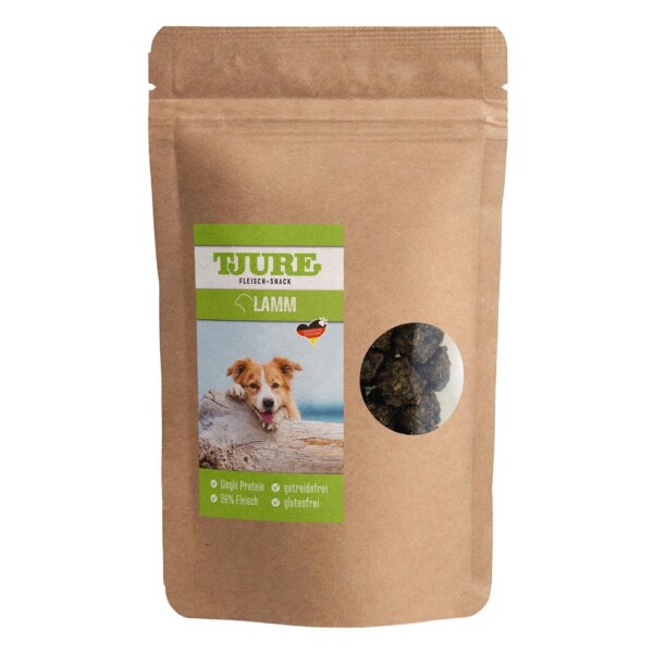 Tjure Hund - Snack Lamm 150 g | reines Fleischvergnügen | Luftgetrocknet |