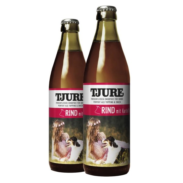 Tjure Hund - Rind und Kartoffel 320ml -  | erlesene Kräuter | Hundesmoothie |