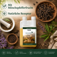 TJURE - Mönchspfeffer Liquid - 500 ml  | Hormonbalance für glückliche Hunde |  bei Läufigkeit | Scheinträchtigkeit
