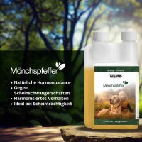 TJURE - Mönchspfeffer Liquid - 1500 ml  | Hormonbalance für glückliche Hunde |  bei Läufigkeit | Scheinträchtigkeit
