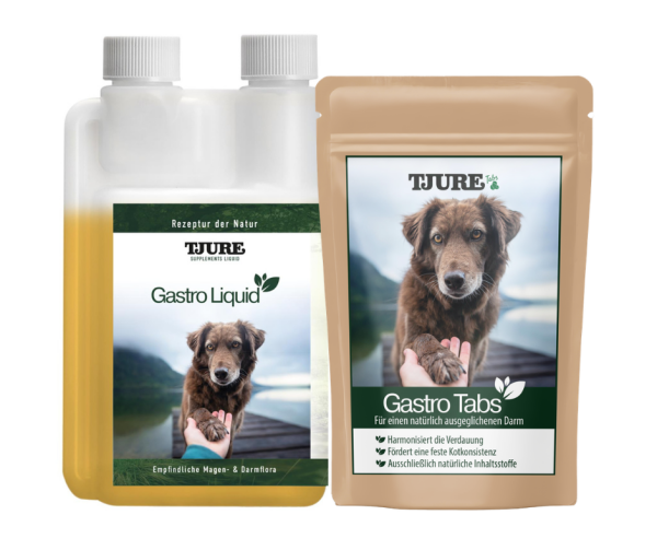 TJURE - Gastro Bundle | Tabs 250 g + 500ml Gastro Liquid  | Für den Gesunden Magen und Darm